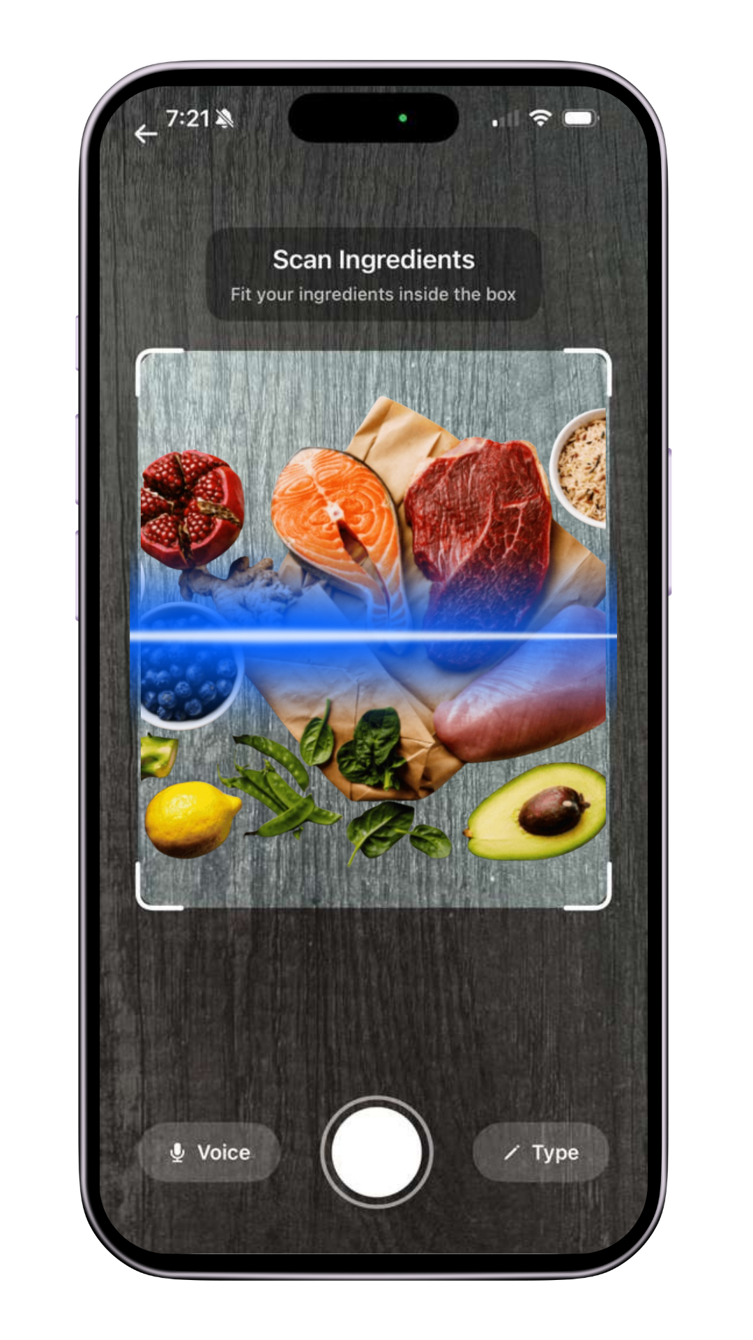 Kitchy ingredient scanning screen